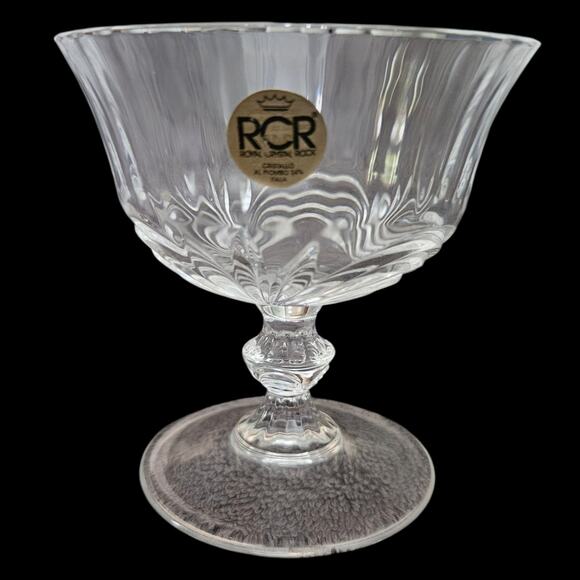 RCR Royal Crystal Rock 24% Lead Crystal Dessert Sherbet Glasses Set of 6 Italy - Picture 2 of 6